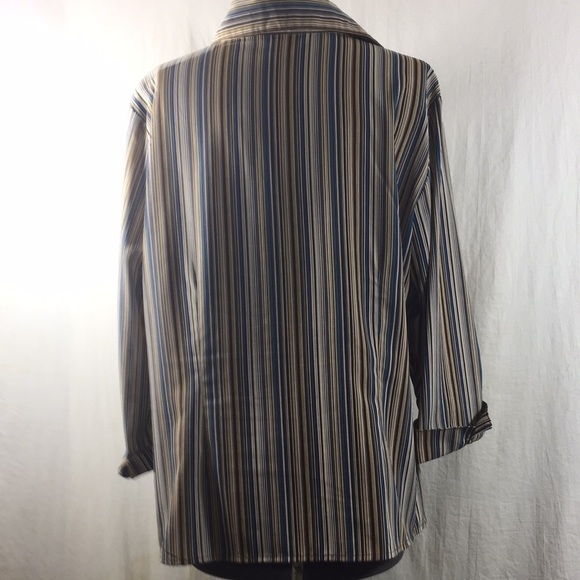 Notation Stretch Stripe 3/4 Sleeve Top Size XL - Picture 4 of 8